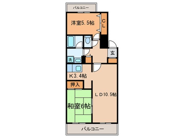 フィ－ル天神町３号館の物件間取画像